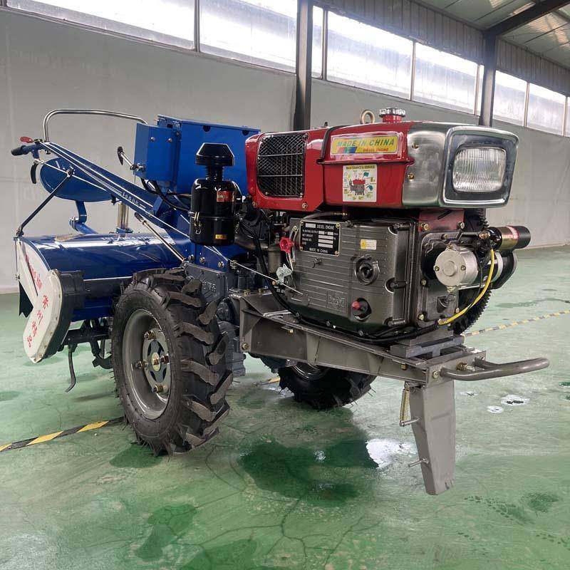 出口尼泊尔农用手扶拖拉机22HP柴油电启动冷凝散热28把刀片旋耕机 - 图2