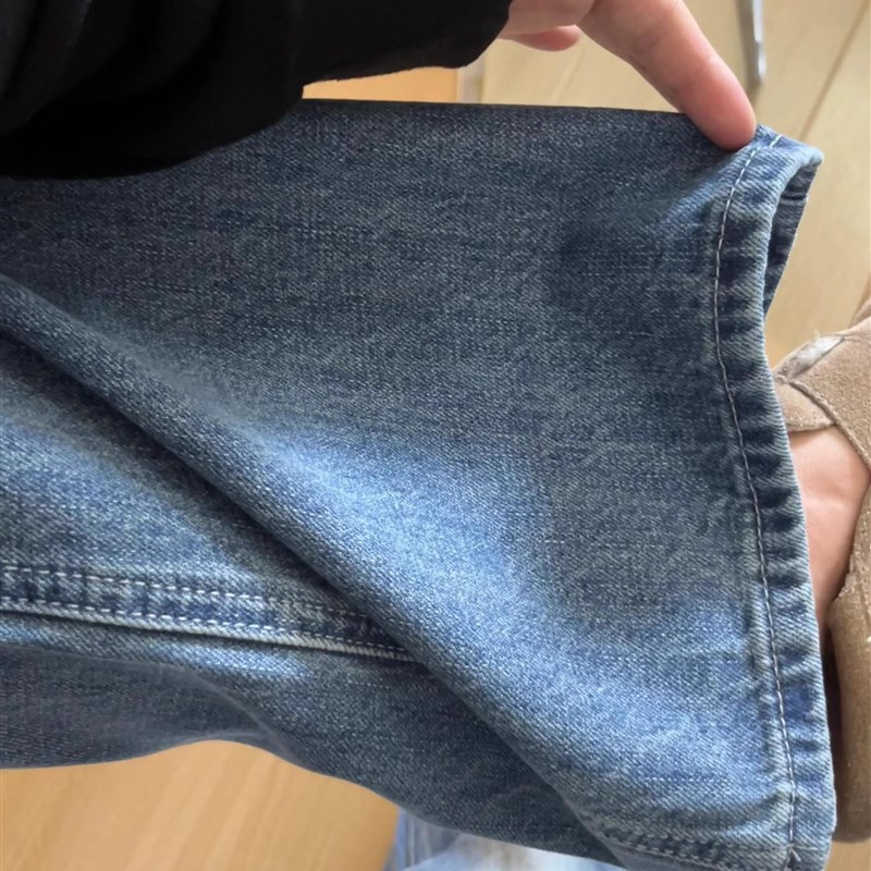 设计感中低腰微喇叭牛仔裤女秋季新款美式复古蓝宽松显瘦垂感裤子 - 图3
