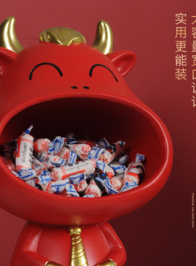 简约创意牛摆件玄关钥匙收纳招财家居电视柜客厅装饰乔迁结婚礼物