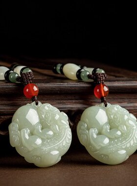 项链女款雕刻新疆有求必应招财转运和田玉貔貅正品双面吊坠男挂件