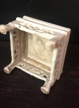 民国粉彩牡丹四方桌怀旧仿古瓷器做旧家居装饰摆件U小玩玉收藏古