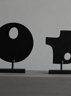 简约现代几何抽象摆件组合v样板房售楼处客厅书房软装饰品展厅摆