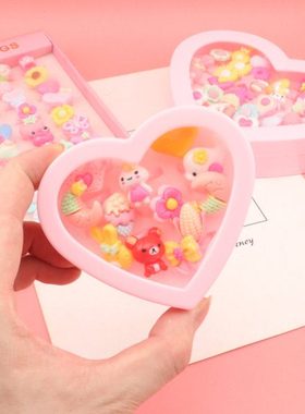 儿童戒指宝宝塑料卡通礼品幼儿园开学礼物女童饰品女孩幼儿盒装
