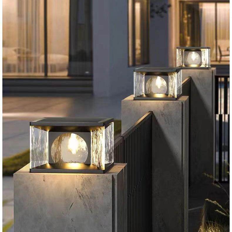 太阳能水纹柱头灯户外防水庭院灯别墅围墙门柱灯庭院墙柱子灯,淘宝优惠券,粉丝福利购,淘宝优惠卷