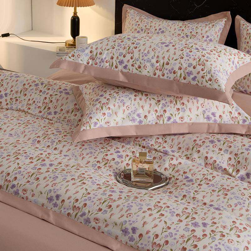 新款全棉超柔宽边精梳磨毛四件套床单款亲肤套件家用床品加厚保暖,淘宝优惠券,粉丝福利购,淘宝优惠卷