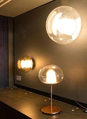 北欧设计感客厅装饰沙发台灯现代简约儿童房卧室床头蘑菇玻璃台灯