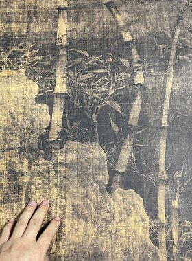 五代徐熙雪竹图微喷复制国画临摹学习素材99.2x151.1cm原大画芯