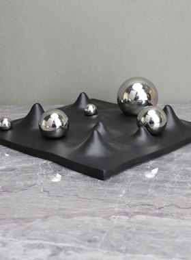 简约大理石水晶玻璃棋盘摆件售楼处H样板房装饰品轻奢国际象棋