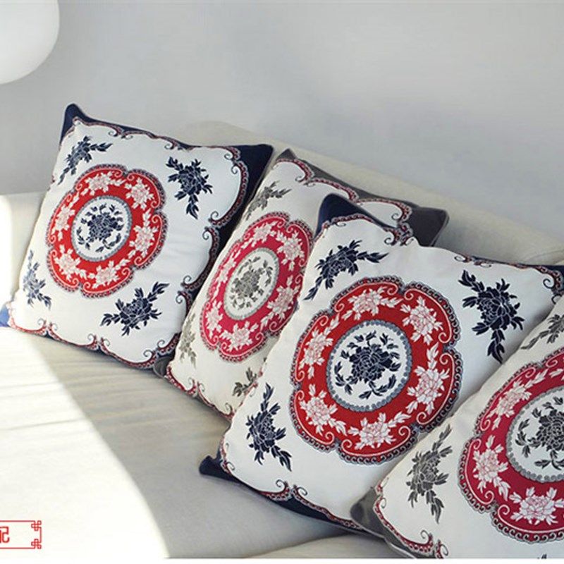 中式现代富贵天香牡丹布络布艺抱枕靠包靠垫套/不含芯. 家居软饰,淘宝优惠券,粉丝福利购,淘宝优惠卷