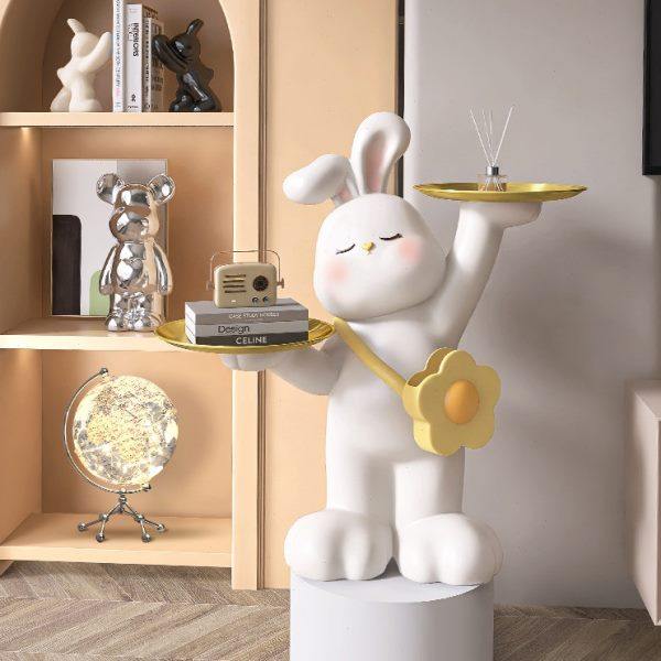 大型落地兔子摆件网红电视柜客厅沙发旁边家居装饰品礼物乔迁新居,淘宝优惠券,粉丝福利购,淘宝优惠卷