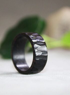 缘起藏墨原创檀木雕刻成功之路戒指菩提指环生日礼物情侣戒指尾戒