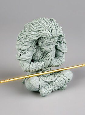 国潮青砂石大圣悟空悟道居中式家办公室茶室桌面摆件装饰开业送礼