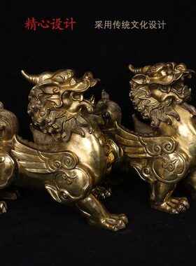 纯铜天禄貔貅摆件大号