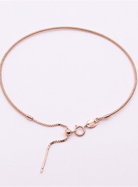 S925纯银弹簧带针半硬手圈DIY手饰配件材料路路通车花手环手链