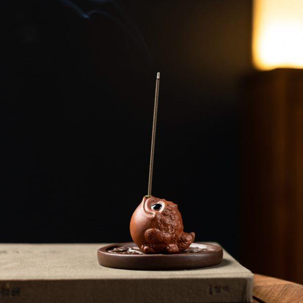 招财紫砂迷你金蟾线香炉家用室内香插香座禅意茶台桌面香薰炉摆件,淘宝优惠券,粉丝福利购,淘宝优惠卷