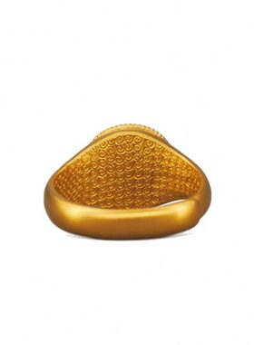 手工錾刻战兽面纹戒指神兽饕餮指环古法花丝情侣礼物