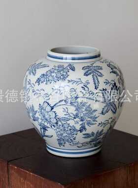 景德镇青花瓷花瓶釉里红陶瓷花瓶装饰摆件现代创意家居插花艺术品