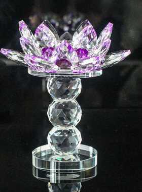 供应水晶石烛台创意摆件高脚球珠莲花开业礼品