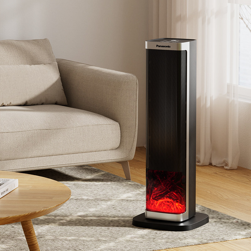 松下火焰暖风机家用石墨烯速热取暖器立式摇头热风电暖气2025新款