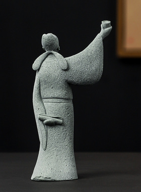 李白摆件人物e雕像家居书房盆景微景观假山鱼缸造景办公桌面装饰