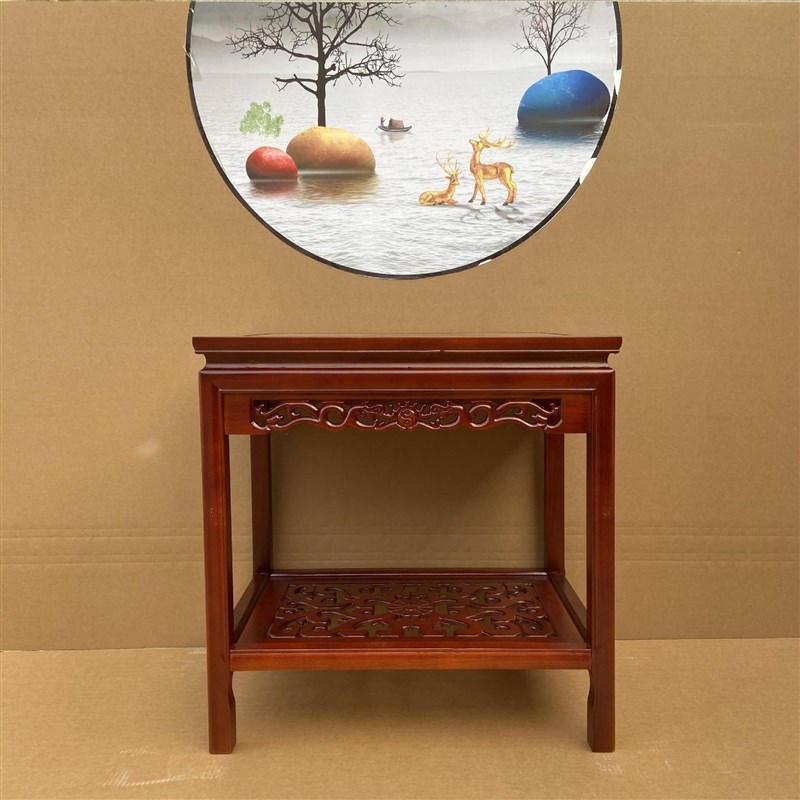 新中式榆木d实木盆景架鱼缸架奇石桌摆件台沙发几边几角几花架茶 - 图0