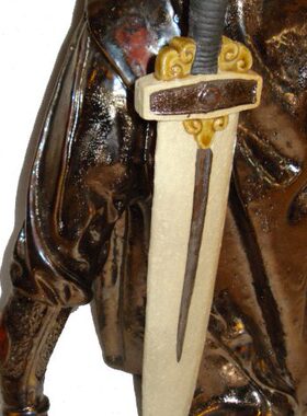 公仔陶瓷武将勇者摆件石创意博古架湾实家居人物拍精品现代中式