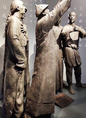 甲午战争爱国人士玻璃钢s彷铜名人雕像博物馆台湾五举子公车上书