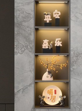 新款酒柜装饰摆饰客厅电视柜新中式博古架展O示柜饰品2024轻奢