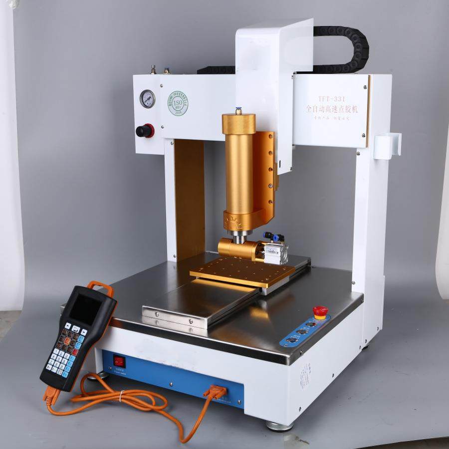 双工位全自动点胶机300cc玻璃胶点涂胶机纸盒点胶机广州厂家供应 - 图0