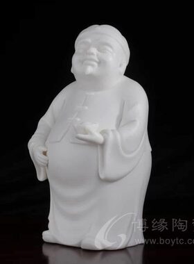 人物招财主 财运亨通 德工艺品会所艺术品摆设地白瓷礼品化家居