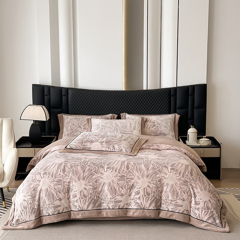 2025新款高克重牛奶绒双色雕花四件套高级感加厚保暖床单床笠款,淘宝优惠券,粉丝福利购,淘宝优惠卷