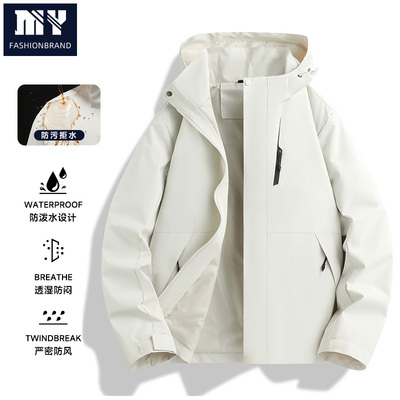 秋冬户外防风防水工装夹克登山冲锋外套情侣三合一休闲夹克外套