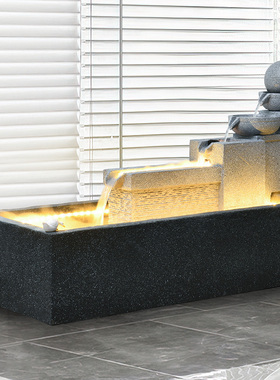 创意欧式简约流水喷泉摆件客厅现代招财景观户外庭院鱼池加湿装饰