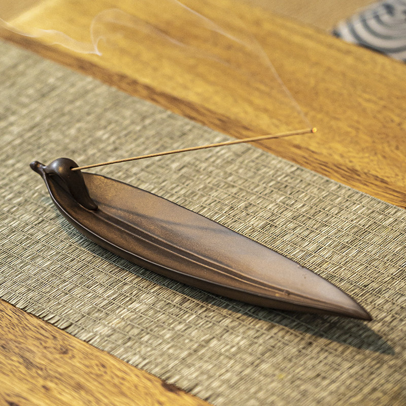 一叶扁舟陶瓷香炉线香香s插家用室内薰香檀香创意线香炉香薰炉禅,淘宝优惠券,粉丝福利购,淘宝优惠卷