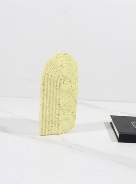 彷洞石几何体摆件现代抽象建筑模型雕J塑样板间书柜酒柜装饰品