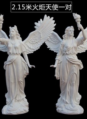 对称镜像款雕塑摆件o一对欧式艺术品石膏像装饰花园景观软装道具