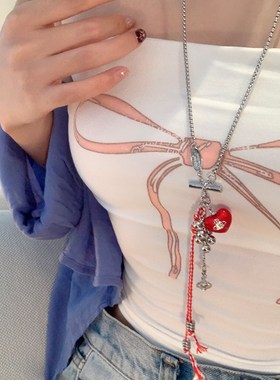 秋衣搭子~韩系彩色爱心O星球流苏长项炼