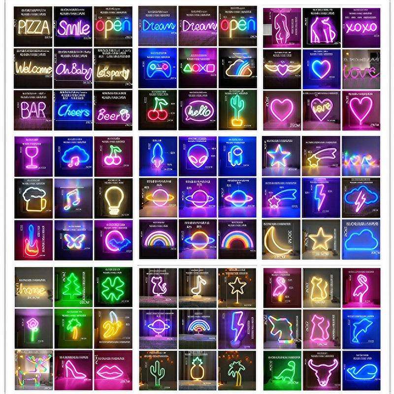 LED neon light luminous name plate decorative wall e-sports room atmosphere light hole board modeling light network red light star light