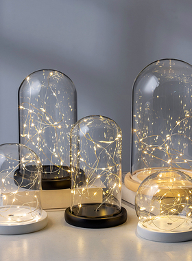 新款永生花玻璃罩防尘圆球罩手办摆件EVA防脱落卡扣灯串底带胶圈