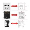 Five-hole two-three-pin universal ac power snap-in socket new national standard hole 10a embedded chassis desktop module