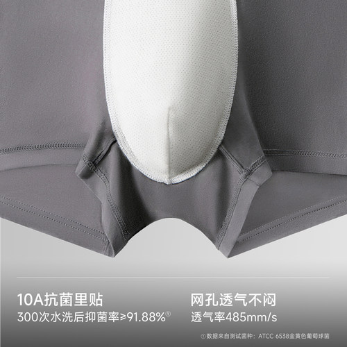 4件|元力象天丝莫代尔10A抑菌负离子透气柔软零束缚按摩平角内裤 - 图2