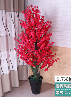 假树桃花树仿真植物仿生花卉盆栽