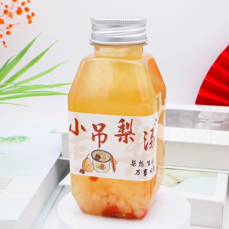 330ml方加厚网红桃胶塑料瓶雪燕皂角米小吊梨汤瓶烤梨食品级空瓶,淘宝优惠券,粉丝福利购,淘宝优惠卷