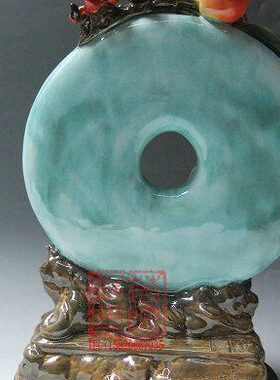 陶瓷工艺品 石湾公仔 寿桃摆件 大展鸿图 原作