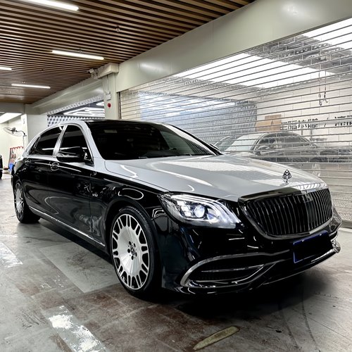 适用奔驰S级W222S320S350改装S63S65AMG大包围前杠后杠迈巴赫中网 - 图1