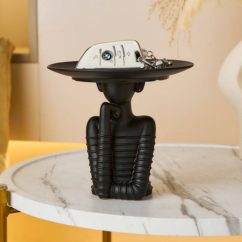 轻奢艺术抽象入户玄关摆件钥匙收纳高级托盘客厅电视柜家居装饰品,淘宝优惠券,粉丝福利购,淘宝优惠卷