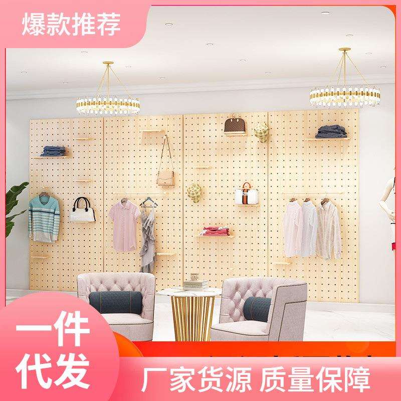 Solid wood hole board living room entrance wooden partition board accessories wall cover storage placement direct sales