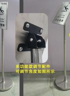 不锈钢立式提示牌小心地滑警示牌标识告示立牌指示展示架广告