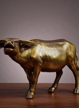 铜牛摆件纯铜牛气冲天牛转乾坤水牛财源滚滚装饰品公.司开业礼品