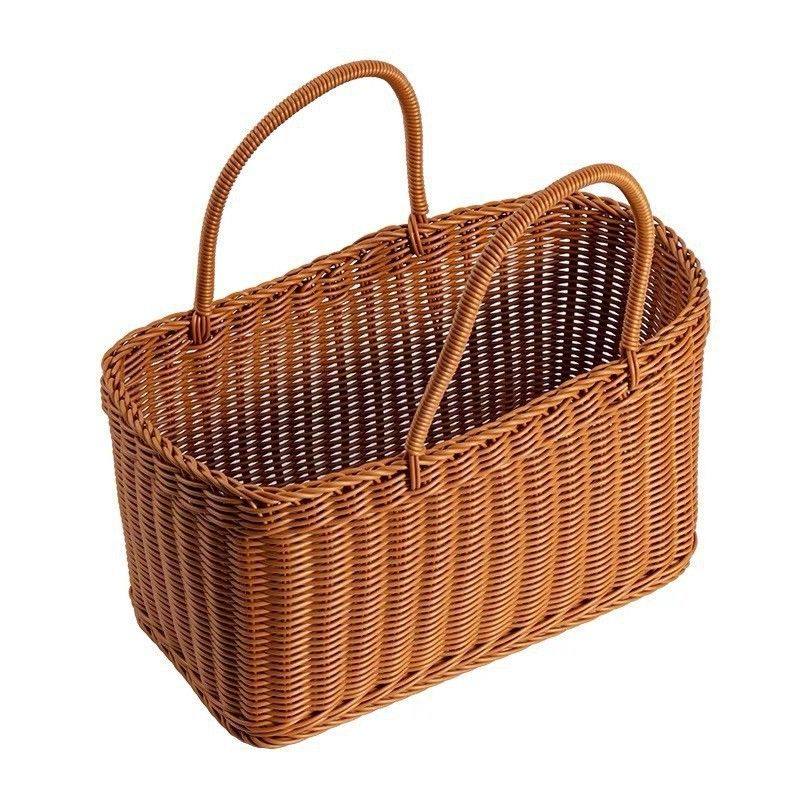 菜篮子包野餐蓝购物篮子户外大号春游手提蓝田园提框市买菜采摘榄,淘宝优惠券,粉丝福利购,淘宝优惠卷